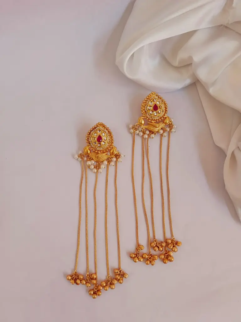 The Sunehri Lace Danglers